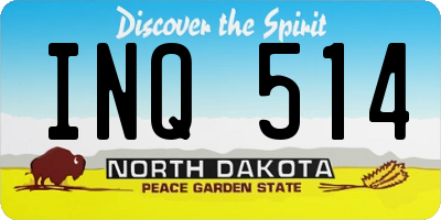 ND license plate INQ514