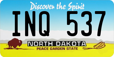 ND license plate INQ537