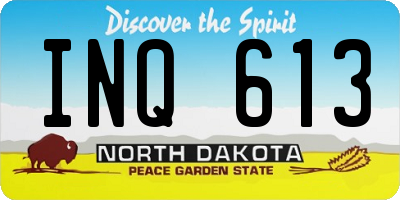 ND license plate INQ613