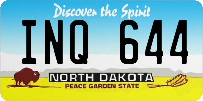 ND license plate INQ644
