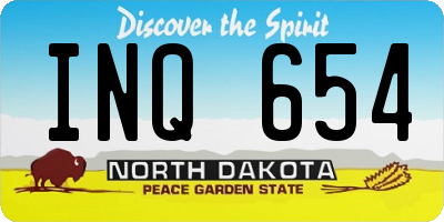 ND license plate INQ654