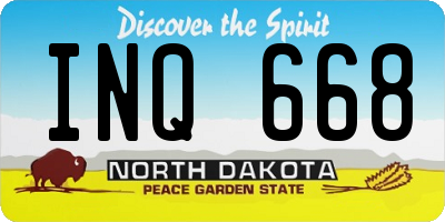 ND license plate INQ668