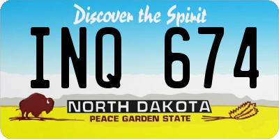 ND license plate INQ674