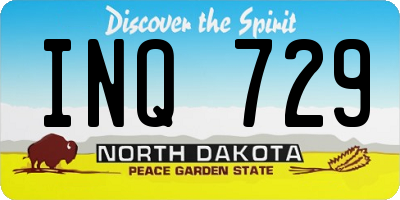 ND license plate INQ729