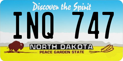 ND license plate INQ747