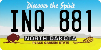 ND license plate INQ881