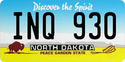 ND license plate INQ930