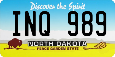 ND license plate INQ989