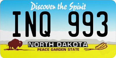 ND license plate INQ993