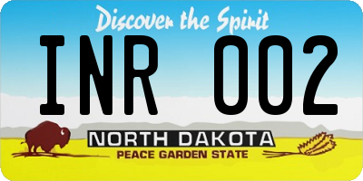 ND license plate INR002