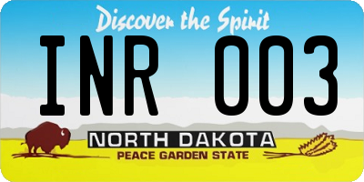 ND license plate INR003