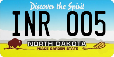 ND license plate INR005