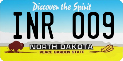 ND license plate INR009