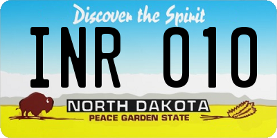 ND license plate INR010