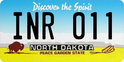 ND license plate INR011