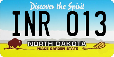 ND license plate INR013