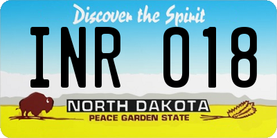 ND license plate INR018