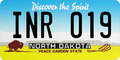 ND license plate INR019