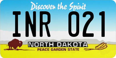 ND license plate INR021