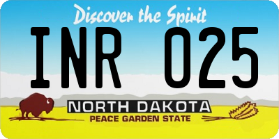 ND license plate INR025