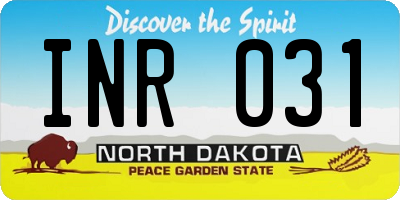 ND license plate INR031