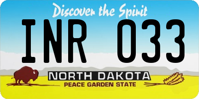 ND license plate INR033