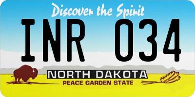 ND license plate INR034