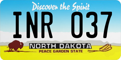 ND license plate INR037