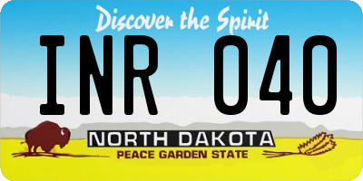 ND license plate INR040