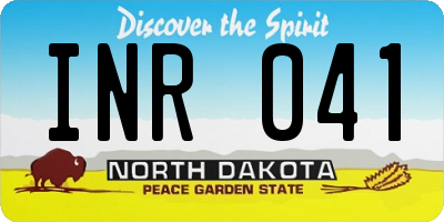 ND license plate INR041