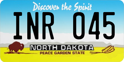 ND license plate INR045