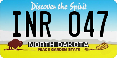 ND license plate INR047