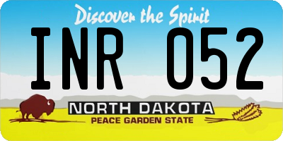 ND license plate INR052