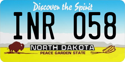 ND license plate INR058
