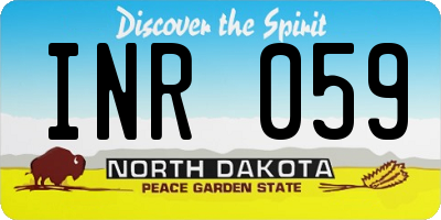 ND license plate INR059