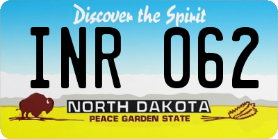 ND license plate INR062