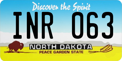 ND license plate INR063