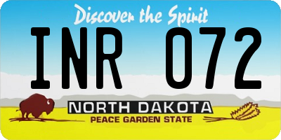 ND license plate INR072