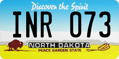 ND license plate INR073