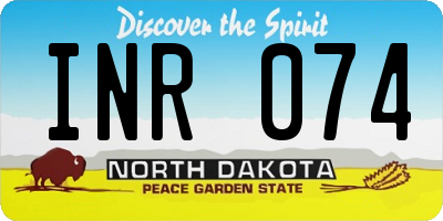 ND license plate INR074