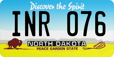 ND license plate INR076