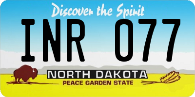 ND license plate INR077