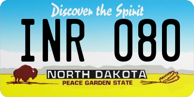 ND license plate INR080