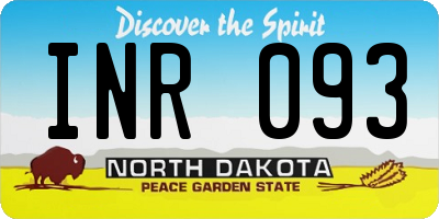 ND license plate INR093