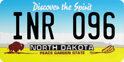 ND license plate INR096