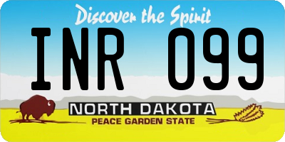 ND license plate INR099