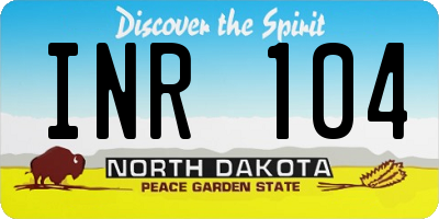 ND license plate INR104