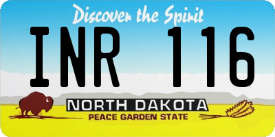 ND license plate INR116