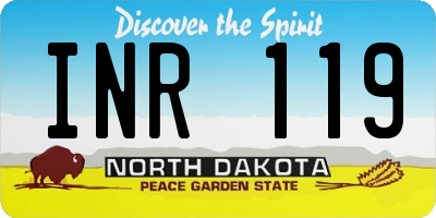 ND license plate INR119