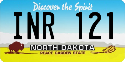 ND license plate INR121